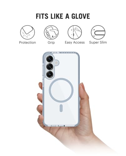 Image of DailyObjects Grey Stride Clear Case Cover Compatible with Samsung Galaxy S25 Plus | Wireless Charging Slim Back Cover | 2 Layer Edge Protection & Shockproof