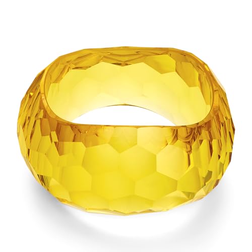 WOWORAMA Colorful Resin Acrylic Bangle Bracelets for Women Geometric Chunky Mottled Acetate Resin Bangles Wide Acrylic Plastic Bracelets Statement Jewelry