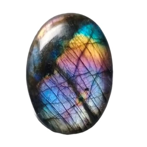 Labradorite naturelle ovale 37x25mm cabochon en vrac de lithothérapie pour création de bijoux