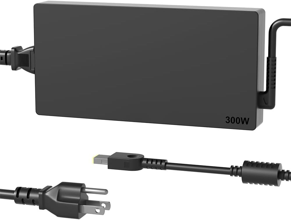 SlSLRIOY 300W Sim Charger Compatible with Lenovo Legion Pro 7 5 5i 7i 16ITHg6 16ACHg6 16ARHA7 16IAX7 16IRX9 Y920 R9000P,LOQ 17IRB8,ThinkPad P73 P72,Yoga Pro 9,IdeaPad Pro 5 Laptop Power Adapter