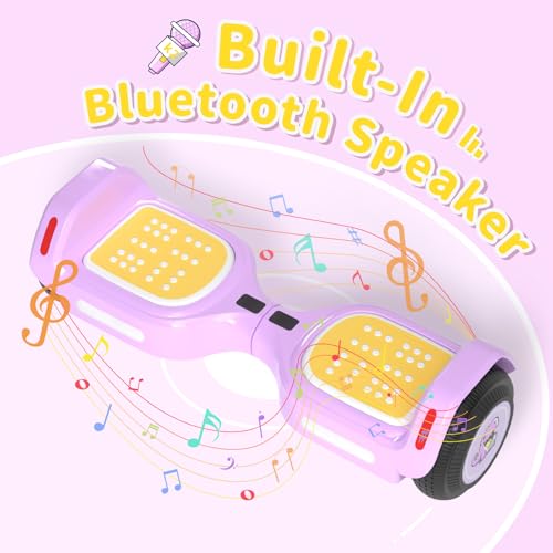 Image of SIMATE 6.5 inch Bluetooth Scooter, LED Lights & APP & Music Speaker, Long Battery Life, Gifts for Kids & Adults & Girls & Boys, for All Ages