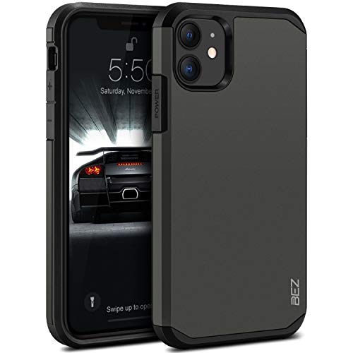 BEZ Handyhülle für iPhone 11 Hülle, Tasche Stoßfestes Kompatibel für iPhone 11, [Heavy Duty Serie] Outdoor Dual Layer Armor Case Handy Schutzhülle Robuste, Grau