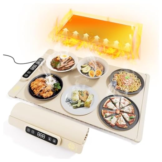 HX HECLX Warming Mat for Food Silicone,Electric Warming Trays Heating Mat for Food Warming Pads,Hot Plates Food Warmer Mat to Keep Food Warm for Countertop Chefman Kitchen Adjustable Temperature,White