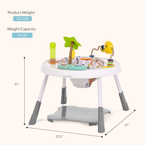 Dream On Me Curio Sit N Seek Baby Activity Center in Mint, 2 in 1 Activity Center and Play Table with 3 Detachable Toys and Music, 3 Level Height Adjustable Positions - Thumbnail 3