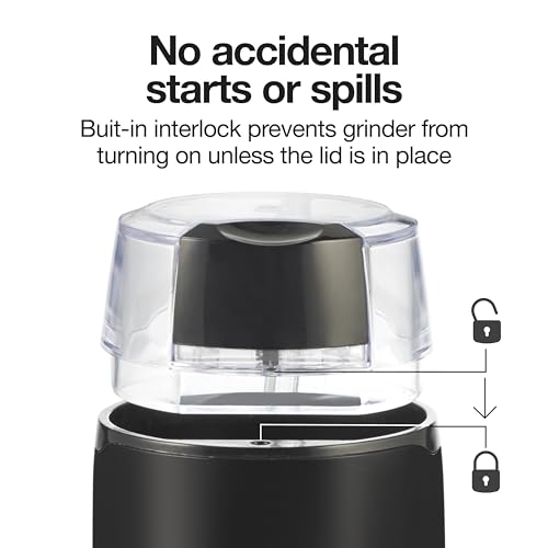 Image of Proctor Silex Electric Coffee Grinder for Beans, Spices and More, Stainless Steel Blades, Makes upto 12 Cups, Black