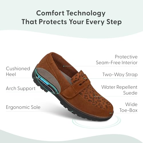 Orthofeet Women's Orthopedic Leather Shelly Loafer for Foot Pain Relief3