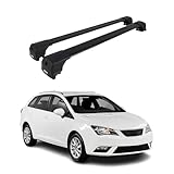 OMAC Barres de Toit en Aluminium pour Seat Ibiza IV Break 2010 2017 – City Crash – ISO/Pas 11154:2006 – Antivol Inclus – Charge Max 75 kg – 2 Barres Noir