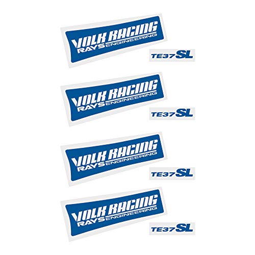 ReplaceMyParts TE37SL Decal Kit Set Vinyl Stickers Lettering No Background Replacement Sticker Racing Car Sticker Emblem Logo for JDM TE37 Volk Racing Rays Wheels Rims (4 Pieces), Blue