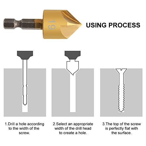 Comoware UKN-COUNTERSINK-6 Drill Bit Set- 7 Pcs Counter Sinker Drill Bits thumb #4