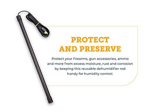 Snapsafe Gun Safe Dehumidifier Rod 18 Inch, Black, 75904 -Maintenance-Free Plug-In Electric Dehumidifier Eliminates Moisture For Gun Safes & Cabinets To Help Prevent Rust & Corrosion In Your Gun Vault #TOP1