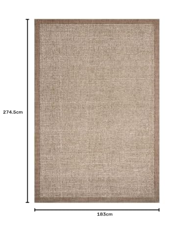 Image of Spectrum Pattern Wool Carpet with Loop Texture Yarn Anti Shedding Carpet Size 6x9 Feet A1 Beige & Brown Color