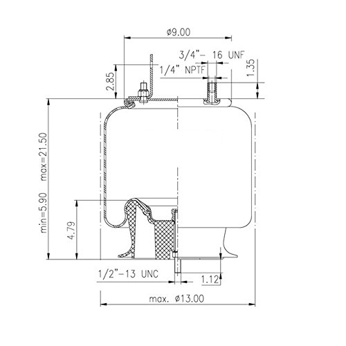 Blacktech Rml 79648 Cp - Replacement Air Spring #TOP2