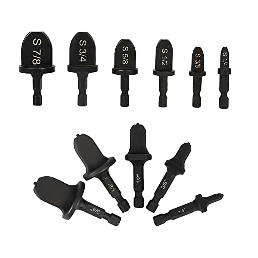 WMLBK 11pcs Swaging Tool Drill Bit Set, Air Conditioner Copper Tube Expander Tool, Copper Pipe Expander HVAC Tools Round Handle Tube Expander Sets with 1/4, 3/8, 1/2, 5/8, 3/4, 7/8 Bits