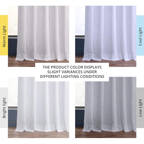 HPD Half Price Drapes Lush Crush Velvet Curtains - Room Darkening Curtain 84 Inches Long for Bedroom & Living Room, Luxury Look, Rod Pocket Design, (1 Panel), 50W x 84L, Pearl White by HPD Half Price Drapes - Image 8