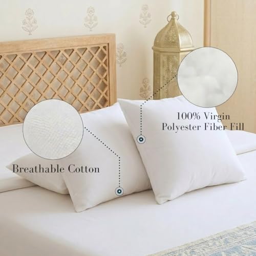 Image of SAJAVAT HOME Soft Microfiber Cushion for Sofa | Hypoallergenic White Sofa Pillow Inserts for Couch & Bed | Lightweight, Durable Cushions | 12x12 Inches (30x30 cm) | Pack of 2