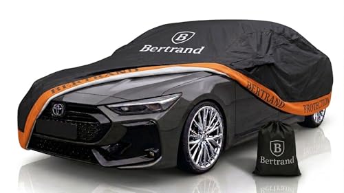 BERTRAND Premium Sedan Car Cover (185 x 71 - Size - A2) - Waterproof All Weather | Mirror Pockets + Door Zipper | Cotton-Lined | UV Protection + Reduces Hail Impact | Large Sedans
