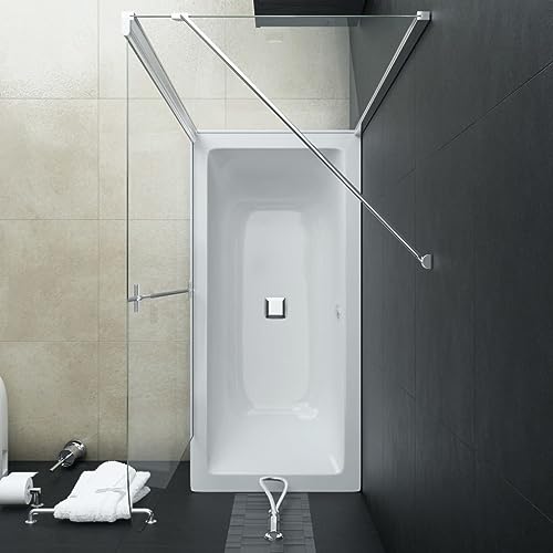 Vidaxl Box Doccia Vasca Con Porte Pieghevoli A Libro Regolabile Ante Pieghevoli Profili Cromati Cabina Bagno In Vetro Di Sicurezza Esg 120X68X130 Cm - 6