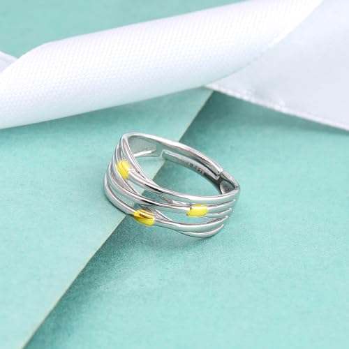 GIVA 925 Silver 18k Gold Plated Weave Ring, Adjustable | Gifts for Girlfriend, Gifts for Women and Girls | With Certificate of Authenticity and 925... - Image 4