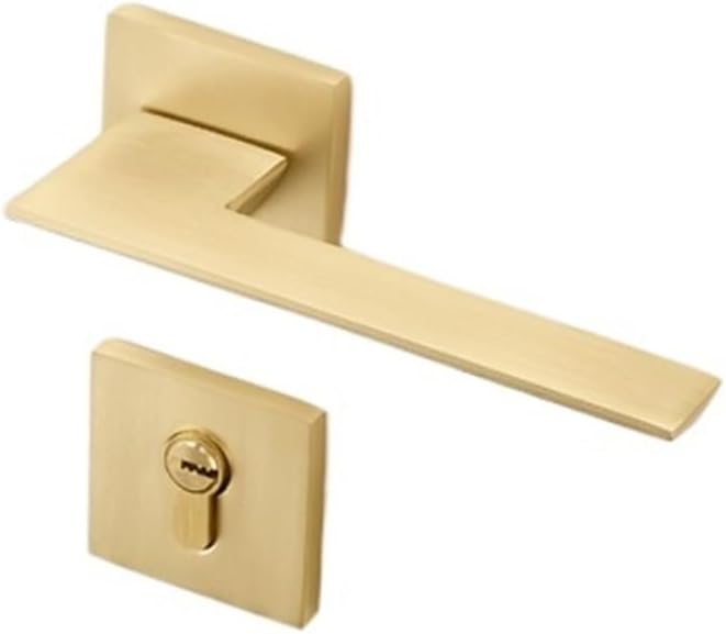 Black Bedroom Door Lock Indoor Home Nordic Magnetic Silent Golden Split Door Lock Wooden Door Handle Door Lock(Type A Golden Silent)