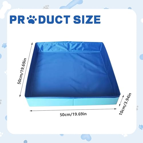 Faltbare Planschbecken für Hunde, Katzen, Schwimmbecken, Hundepool Katzenpool Faltbar, Wasserbecken für Große Kleine Hund und Katze, 50x50x10 cm (Haustierpool)