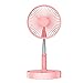 Tenglang Wentylator biurkowy i stołowy, przenośny wentylator ręczny mini wentylatory na baterie lub zasilanie USB, regulacja wysokości, 4 poziomy prędkości (różowy)