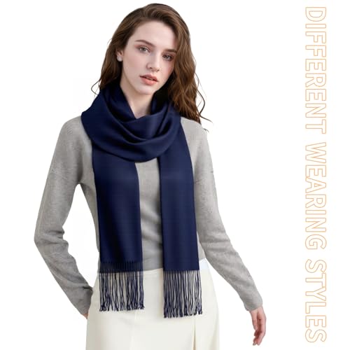 lifwimner Pashmina Schal Damen Festliche Stola für Abendkleid Tücher Schultertuch Geschenk für Winter Hochzeit Herbst Braut Party (Navyblau)