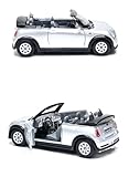 Mini Cooper S Convertible In Gray Diecast 1:28 Scale By Kinsmart