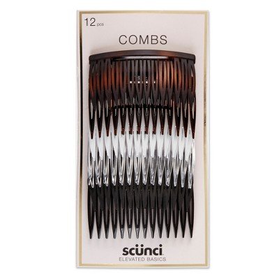 Scunci 7cm Plastic Side Combs - 12pk Black