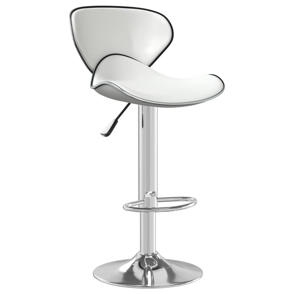 Tabouret de bar en cuir synthétique blanc rotatif et réglable pour cuisine