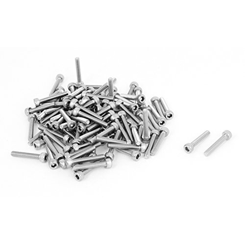Uxcell M3X18Mm 0.5Mm Pitch Bolts Hex Key Socket Cap Head Screws 100Pcs #TOP4