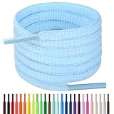 Handshop Half Round Shoelaces 1/4' - Oval Shoe Laces Replacements For Sneakers and Athletic Shoes Sports Baby Blue 24 inch (60cm)