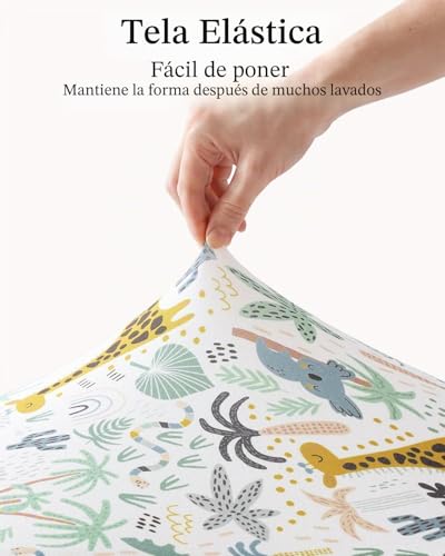 Miniatura 6 de Yoofoss Juego De 2 Sábanas Bajeras Ajustables Para Cuna De Bebé 60x120 Cm Protector De Colchón Cubrecolchones Bebe Microfibra Suave Y Transpirable Para Cuna Sabanas Capazo Cubre Colchon