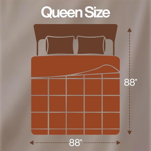 Image of Utopia Bedding Queen Comforter Duvet Insert, Quilted Burnt Orange Comforter with Corner Tabs, Box Stitched Down Alternative Comforters Queen Size 88 x 88 inches