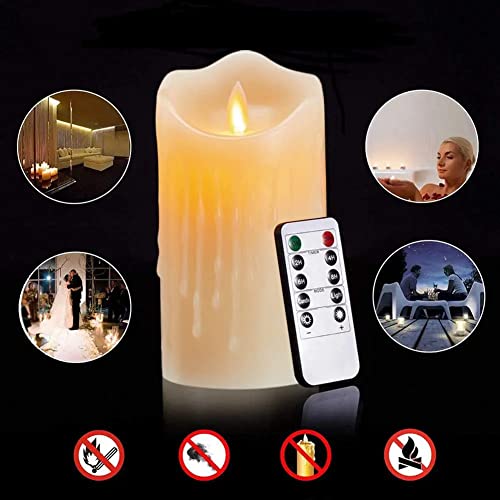 Velas LED de cera real recargables con mando a distancia de 15 cm 8