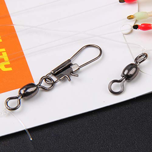 Fishing Rigs Saltwater Lures Bait Rigs,12 Packs Luminous Fishing Bait Rigs Real Fish Skin Sea Rigs With Hooks Swivels Glow In The Dark Size 4 6 8 #TOP3