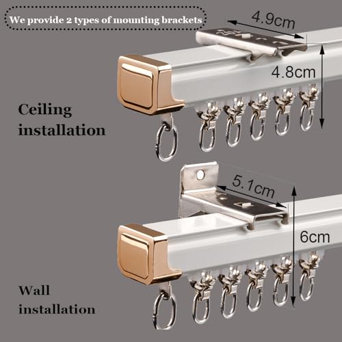 Tringle à rideau simple rail alu pour suspension rideau long 7m