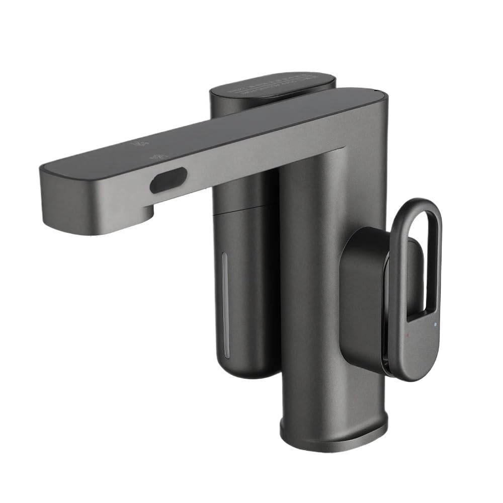 Robinet de lavabo capteur gris pistolet mitigeur sans contact distributeur savon affichage température
