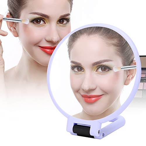 5X Magnifying Makeup Mirror, Folding Adjustable Cosmetic Mirror, Travel Portable (Purple) - Image 3