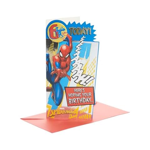 UK Greetings Marvel Spider-Man 6th Birthday Card Cover