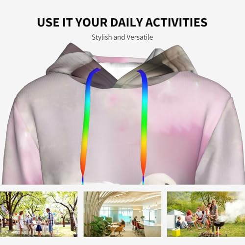 Sweat à capuche imprimé cygne blanc EdWal pour femme au style quotidien