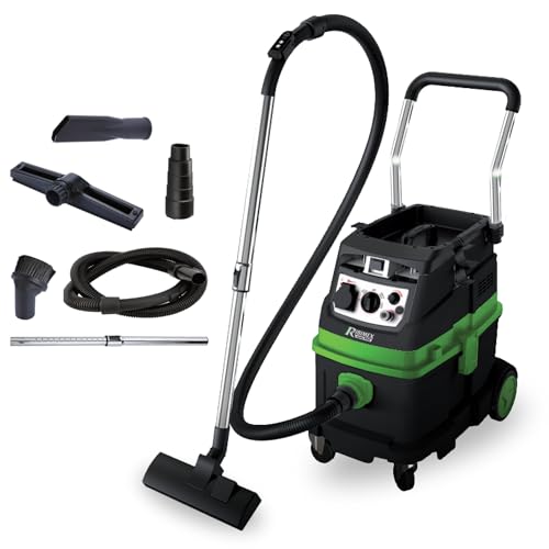 ribimex aspiratore solidi e liquidi aspirix serie pro classe m, bidone aspiratutto professionale da 40 l, filtro hepa, 1600 w, presa elettroutensili e funzione pneumatica, accessori inclusi - prasp40m