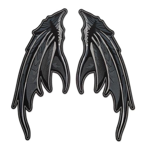 EMBROVERSE Demon Wings Large Back Patch, Embroidered Iron-On Gothic
