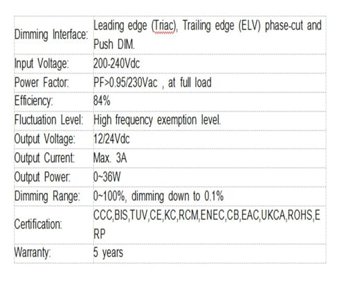 Pilote Triac LED 12V 75W transformateur éclairage tension constante phase gradation avant - 3