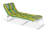 hoher Liegekomfort durch extra starke und bequeme Polsterauflage, modernes Design, Gestell weiß, Auflage bunt-gestreift