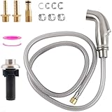 Universal Kitchen Side Sprayer Compatible with Moen Faucet, Kitchen Sink Faucet Sprayer Replacement with Quick Connector/Hose/Holder, Pull Out Sprayer Head Replacement, Easy to Install, Brushed Nickel