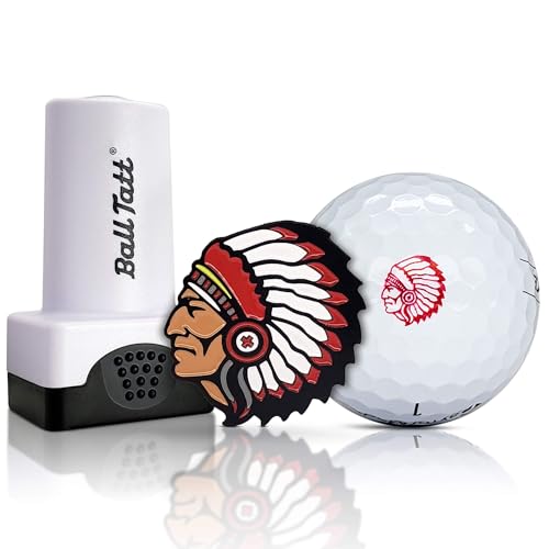 Golf Ball Stamp, Indian Chief Ball Marker, Quick-Dry Waterproof Self-Inking Stamper Marker, Reusable Marking Tool to Identify Golf Balls, Ideal Gift for Golfers, Dads, Father’s Day, Retirement