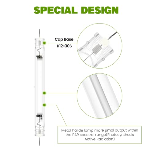 Ipower Glbulbmdehg1000K4 1000-Watt Double Ended Enhanced Performance Metal Halide Mh Light Lamp Bulb For Horticulture Indoor Plants Growing, 1 Count (Pack Of 1), Cct 4,000K #TOP2