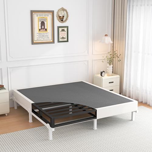 ROIL 5 Inch King Box Spring, Heavy Duty Metal Low Profile Bed Base Mattress Foundation with Fabric Cover, 3500lbs Max Weight Capacity, Easy Assembly, Noise Free, Non-Slip