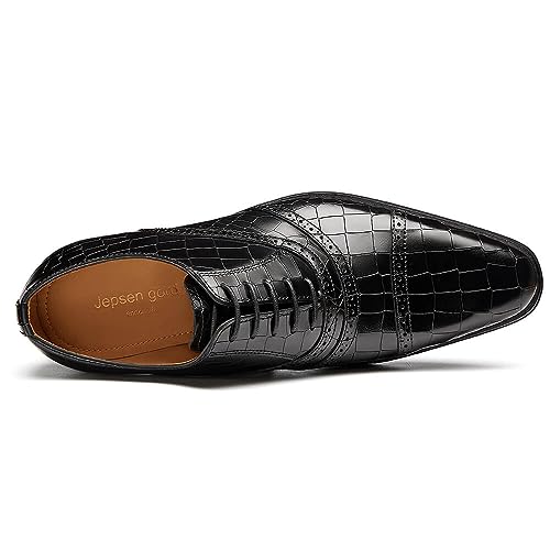 Image of Men's Dress Shoes Genuine Leather Oxfords Luxury Formal Business Suit Shoes with Blake Rapid Stitch