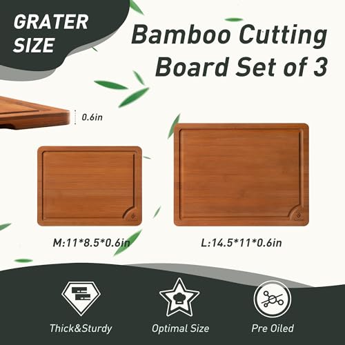 Bamboo Cutting Board Set Non Slip Feet Over Sink Day Gifts Best Mama Mommy Bonus Busy Mom Ever Christmas Xmas Birthday Law Step Stepmom Stepmother Who Have Everything Good Unique Useful Present